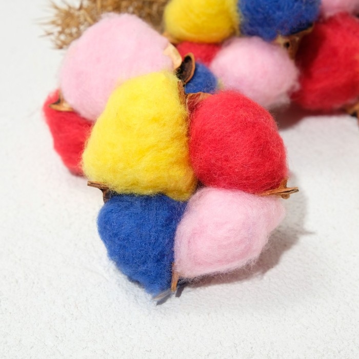 Декор сухоцвет Декор сухоцвет "Хлопок" d-5 см, 30 см,микс набор 5шт