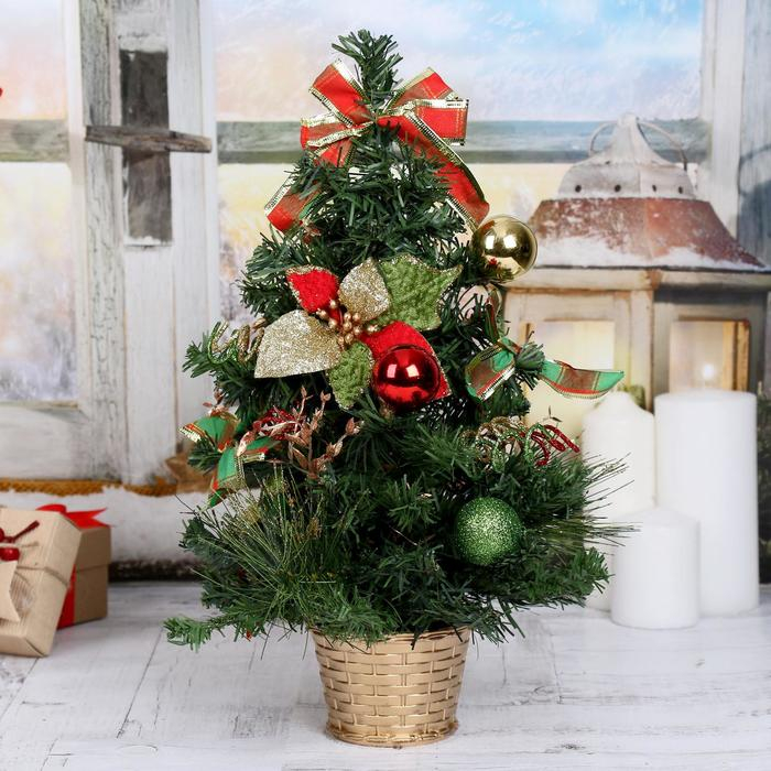 Ёлка декор Ёлка декор "Новогодние листочки" 40 см