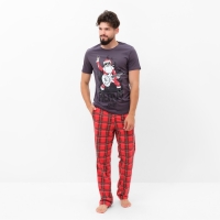 Пижама новогодняя мужская KAFTAN "Рок", цвет серый, размер 48