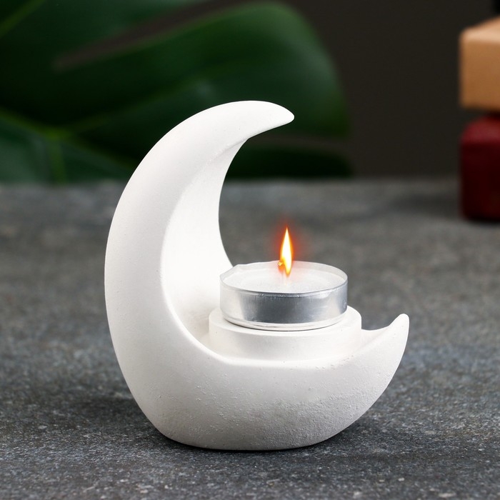 Подсвечник Подсвечник "Месяц 3D" перламутр, 10х10х6см