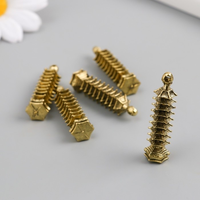 Сувенир металл подвеска  Сувенир металл подвеска "Пагода 9 ярусов" 5х1,5х1,5 см