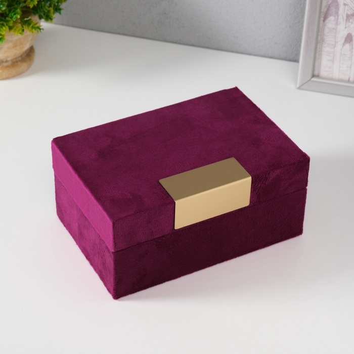 Шкатулка текстиль Шкатулка текстиль "Блок" фиолетовая 12,2х18х8,2 см