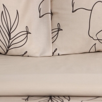 Постельное бельё "Этель" дуэт "Graphic flowers" 143х215 см - 2 шт, 220х240 см, 50х70 см -2 шт, мако-сатин 114г/м2