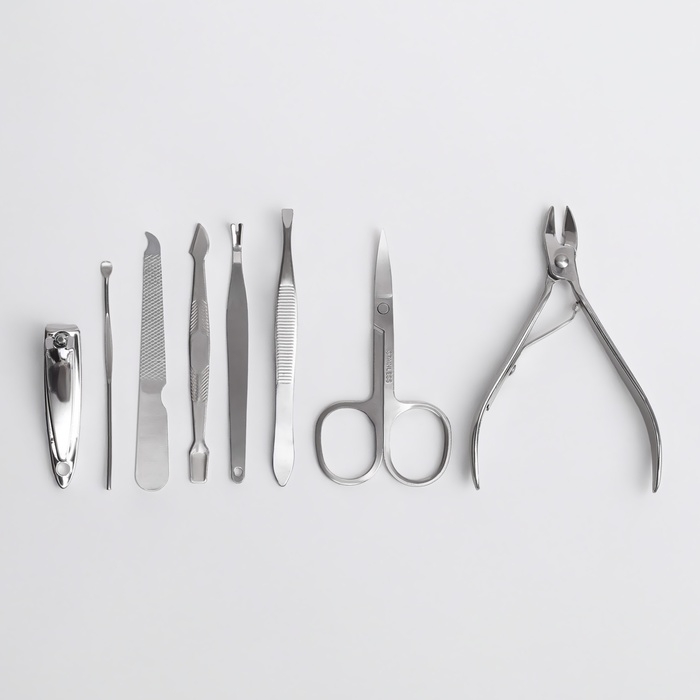 Набор маникюрный, 8 предметов, в футляре, цвет МИКС Набор маникюрный, 8 предметов, в футляре, цвет МИКС