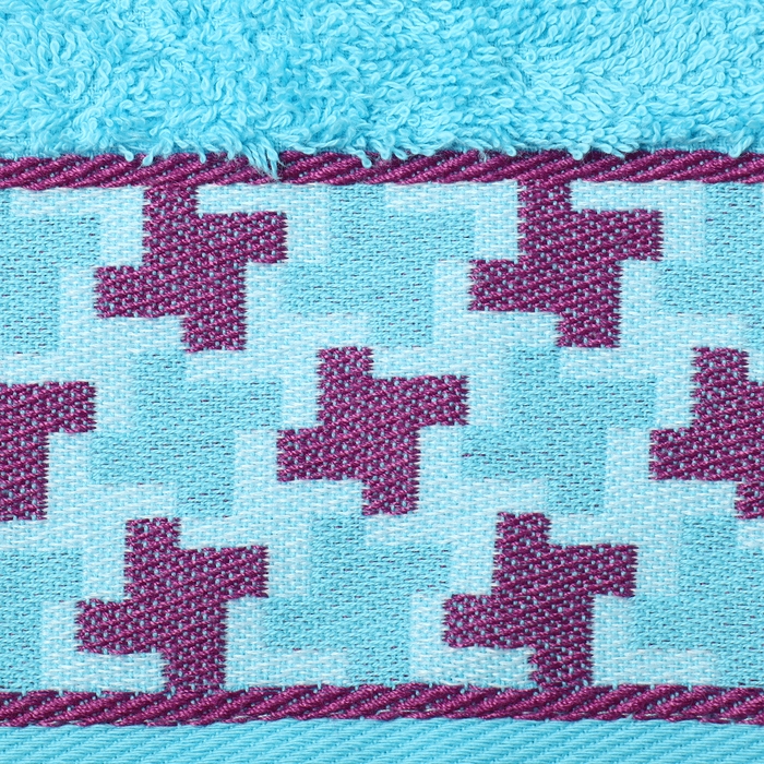 Полотенце махровое Pied-de-poule 70х130см, цвет голубой, 460г/м, хлопок