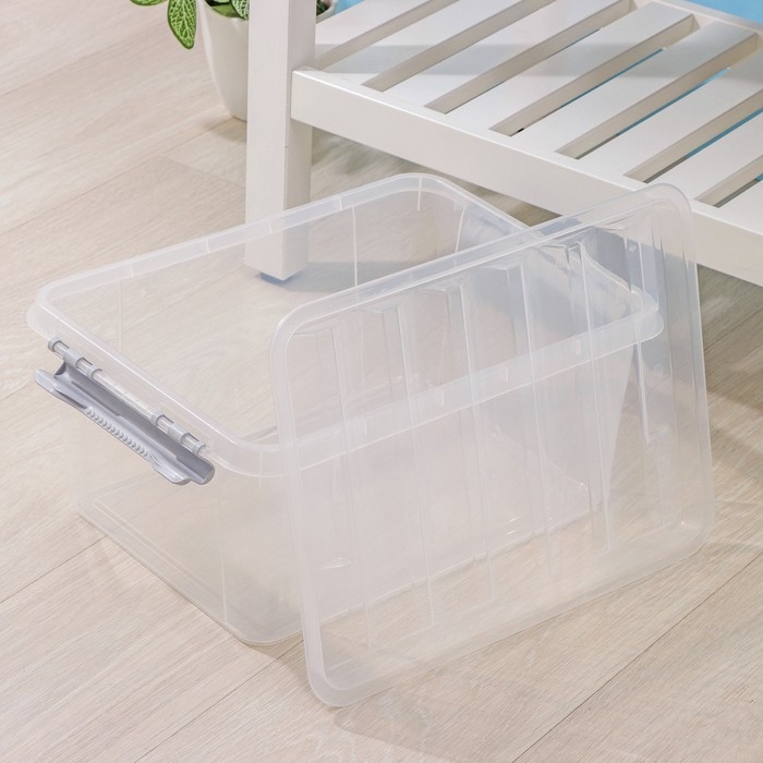 Контейнер для хранения с крышкой, 15 л, 41×29,5×18,3 см, цвет прозрачный Контейнер для хранения с крышкой, 15 л, 41×29,5×18,3 см, цвет прозрачный