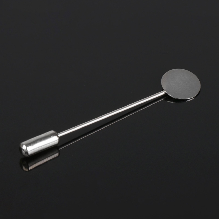 Основа «Брошь-игла» L=5 см, площадка 1см (набор 5шт), цвет серебро Основа «Брошь-игла» L=5 см, площадка 1см (набор 5шт), цвет серебро