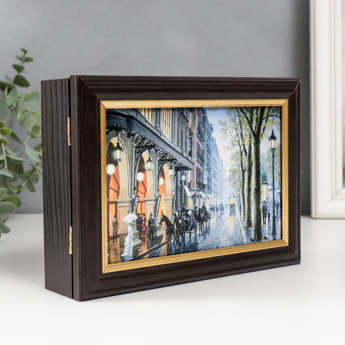 Ключница Ключница "Улицы Барселоны" венге 15х21 см