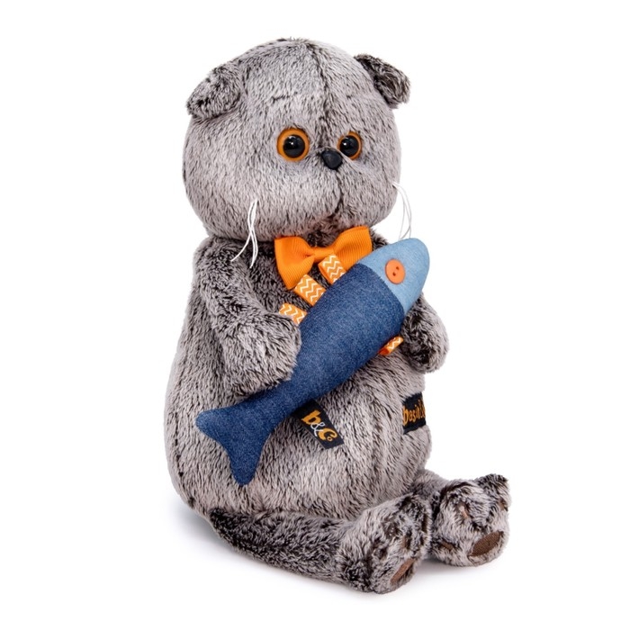 Мягкая игрушка «Басик с джинсовой рыбкой», 22 см Мягкая игрушка «Басик с джинсовой рыбкой», 22 см