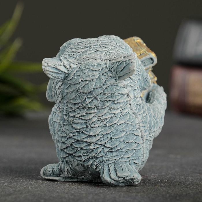Фигура Фигура "Сова с книгами" серо-голубой 10х6х6см