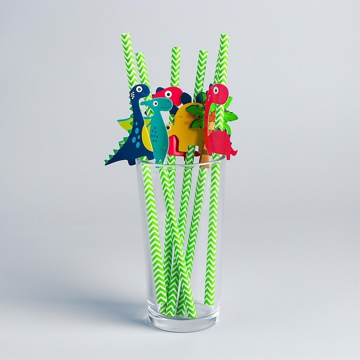 Трубочки для коктейля «Динозаврики», набор 6 шт. Трубочки для коктейля «Динозаврики», набор 6 шт.