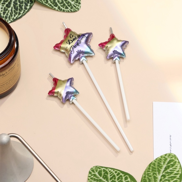 Набор свечей для торта, 3 шт Набор свечей для торта, 3 шт "Воздушный шарик. Звезда", разноцветные