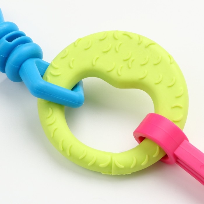 Игрушка жевательная Игрушка жевательная "Всегда вместе!", TPR, 18,5 см, конфета/круг/ключ