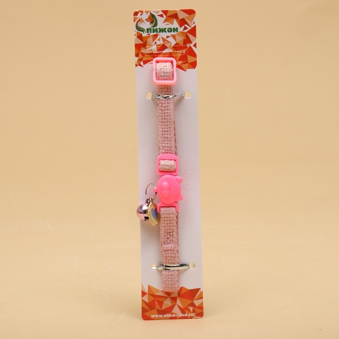 Ошейник кошачий Ошейник кошачий "Нежность", с бубенчиком и подвесом, 30 х 1 см, полиэстер, розовый
