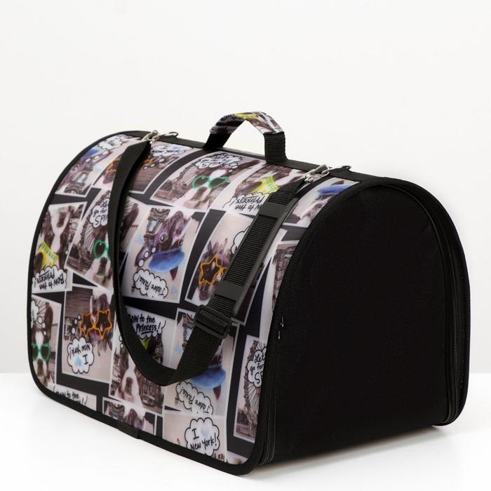 Сумка - переноска для животных с принтом, 46 х 28,5 х 30 см микс Сумка - переноска для животных с принтом, 46 х 28,5 х 30 см микс