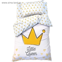 Постельное белье "Этель" 1.5 сп Little queen 143*215 см, 150*214 см, 50*70 см -1 шт,100% хл, бязь