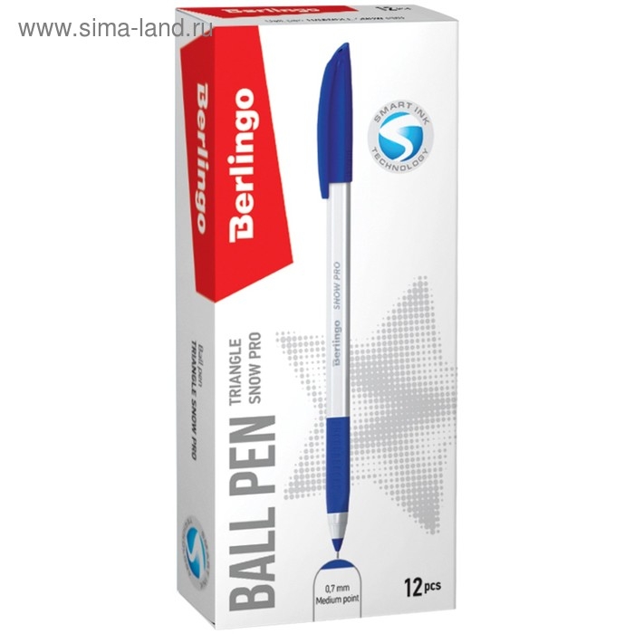 Ручка шариковая Triangle Snow Pro, узел 0.7 мм, чернила синие, грип Ручка шариковая Triangle Snow Pro, узел 0.7 мм, чернила синие, грип