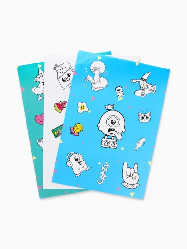 Наклейки детские, раскраска, 3 листа, А5 «Приколы»