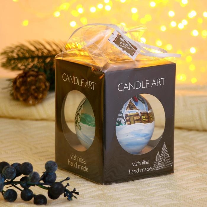 Ёлочный шар d-8 см Ёлочный шар d-8 см "Зимняя деревушка" ручная роспись, микс