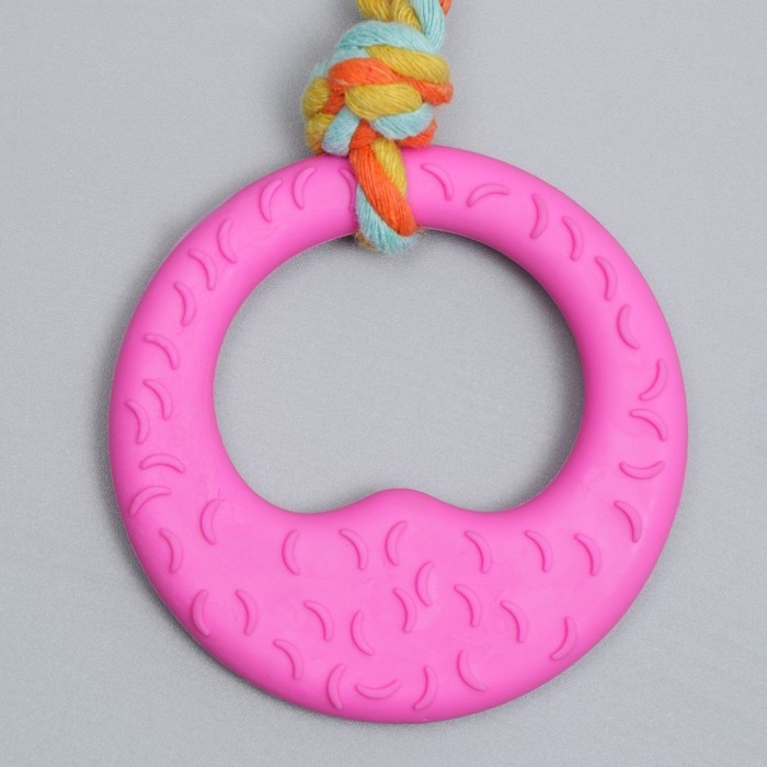 Игрушка жевательная с канатом Игрушка жевательная с канатом "Гиря", розовая