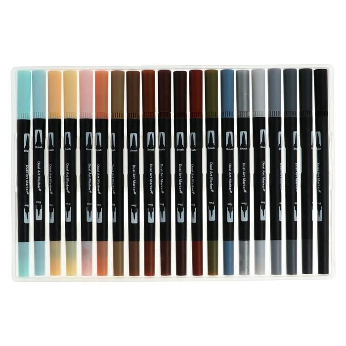 Набор профессиональных маркеров, 100 штук/100 цветов, двусторонние Набор профессиональных маркеров, 100 штук/100 цветов, двусторонние