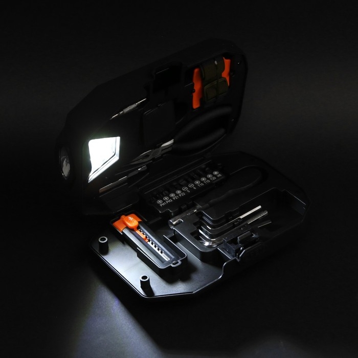 Набор инструментальный с фонарем ЕРМАК, 209-001, 24 предмета Набор инструментальный с фонарем ЕРМАК, 209-001, 24 предмета