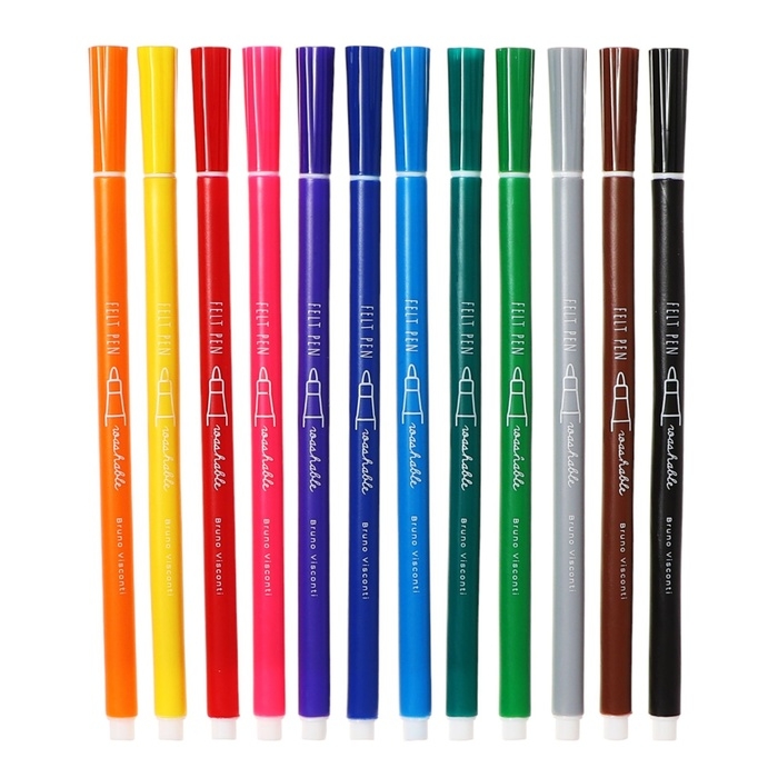 Фломастеры 12цв BrunoVisconti KIDSCOLOR, пласт, круг, в пласт тубе Фломастеры 12цв BrunoVisconti KIDSCOLOR, пласт, круг, в пласт тубе