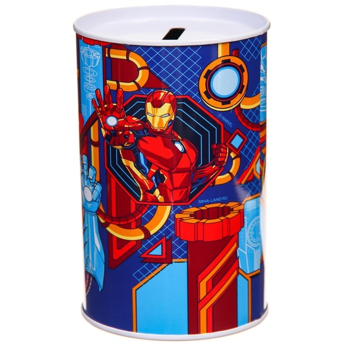 Копилка металлическая, 6,5 см х 6,5 см х 12 см Копилка металлическая, 6,5 см х 6,5 см х 12 см "Первый миллион", Мстители