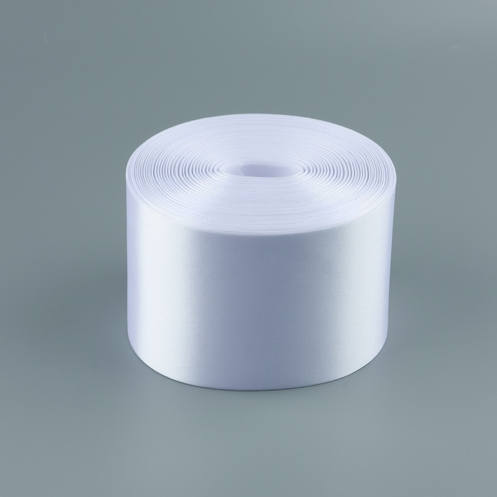 Лента атласная, 100 мм × 100 ± 5 м, цвет белый Лента атласная, 100 мм × 100 ± 5 м, цвет белый