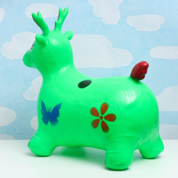 Игрушка - прыгун детская Игрушка - прыгун детская "Олень" резиновая надувная, 50х27см, зеленый