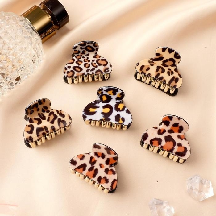 Краб для волос Краб для волос "Шёлк" лео, 4х2,5 см, микс