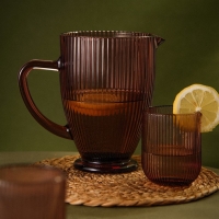 Кувшин для воды стеклянный SL Home «Модерн», 1,2 л, 19,5×13×18,5 см, цвет розовый