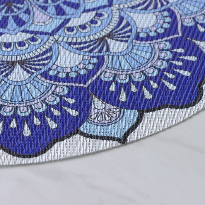 Салфетки сервировочные на стол Доляна «Силия», d=38 см, 4 шт, цвет синий Салфетки сервировочные на стол Доляна «Силия», d=38 см, 4 шт, цвет синий