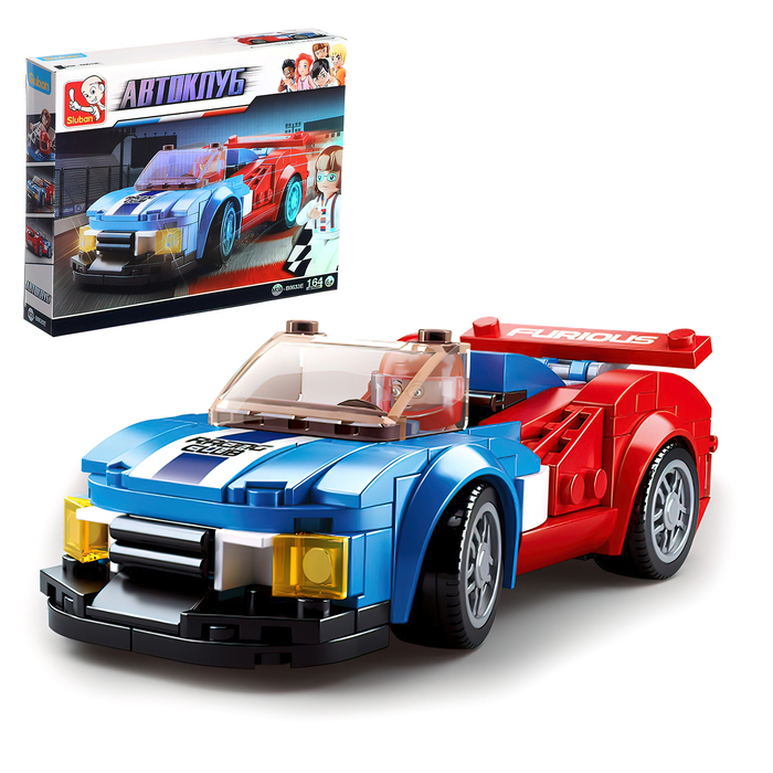 Конструктор гоночная машина Sluban Автоклуб, 164 детали, 6+ Конструктор гоночная машина Sluban Автоклуб, 164 детали, 6+