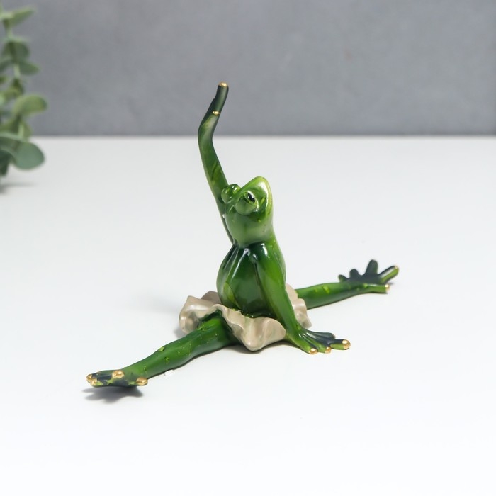 Сувенир полистоун лак  Сувенир полистоун лак "Лягуха балерина - шпагат" 11х7х20 см