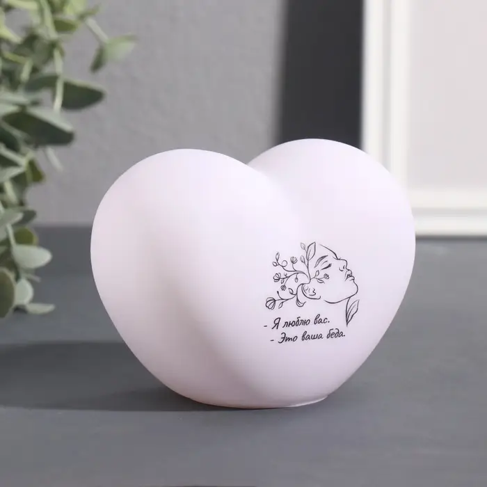 Фигурка световая RISALUX &laquo;Сердце. Портрет&raquo;, LED-ночник, 3хLR44, 8&times;11&times;7 см