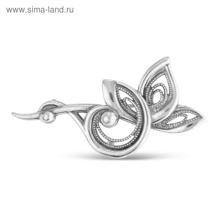 Брошь «Цветок», посеребрение с оксидированием Брошь «Цветок», посеребрение с оксидированием