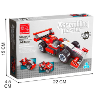 Конструктор гоночная машина «Супергонщик» KEYIXING Assembling Master, 3 в 1, 143 детали, 6+