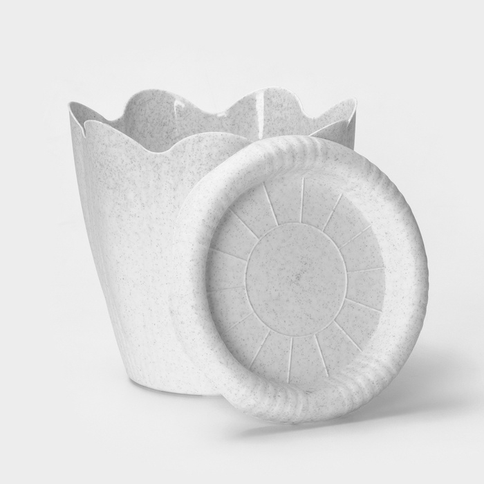 Горшок с поддоном «Эдельвейс», 3 л, цвет мраморный Горшок с поддоном «Эдельвейс», 3 л, цвет мраморный