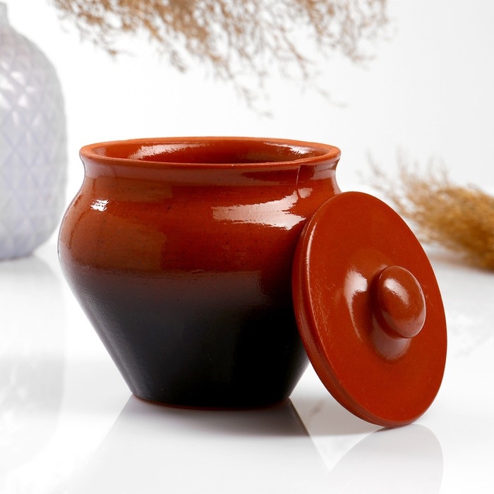 Набор  Набор "Вятская керамика Трио" 0,5лх3шт + ухват, тонированный