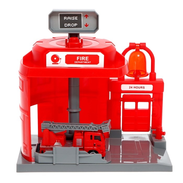 Парковка &laquo;Пожарная&raquo;, с подъёмом, машинка опускается с кнопки, звонит колокол, МИКС