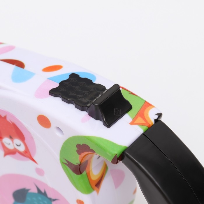 Рулетка с поводком-лентой, резиновая ручка, 5 м, вес животного до 15 кг, совы Рулетка с поводком-лентой, резиновая ручка, 5 м, вес животного до 15 кг, совы