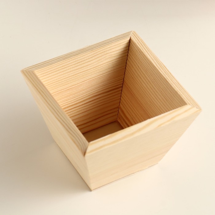 Кашпо деревянное 11×11×9.5 см  Кашпо деревянное 11×11×9.5 см "Раф", натуральный Дарим Красиво