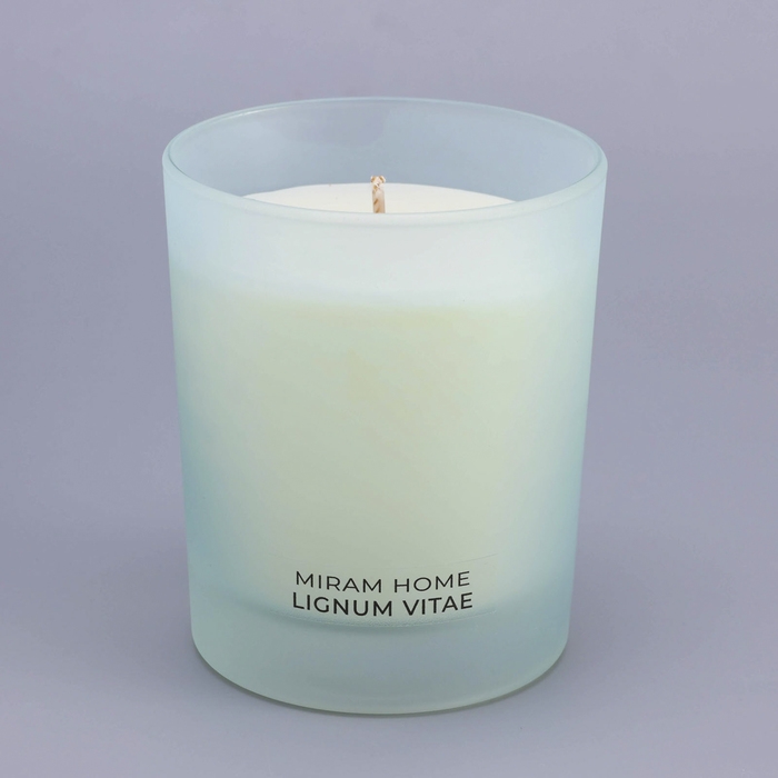 Свеча ароматическая в стекле  Свеча ароматическая в стекле "LIGNUM VITAE", пало санто, кедр и амбра, 200 г