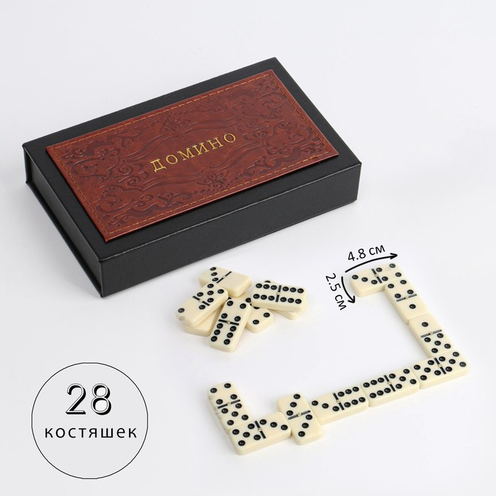 Домино настольная игра  Домино настольная игра "Сувенирное", 28 шт, 19 х 3.5 х 12.5 см, костяшка 4.8 х 2.5 см