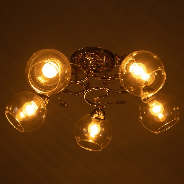 Люстра Люстра "Алеста" 5х60Вт Е27 Золото 58х58х23см