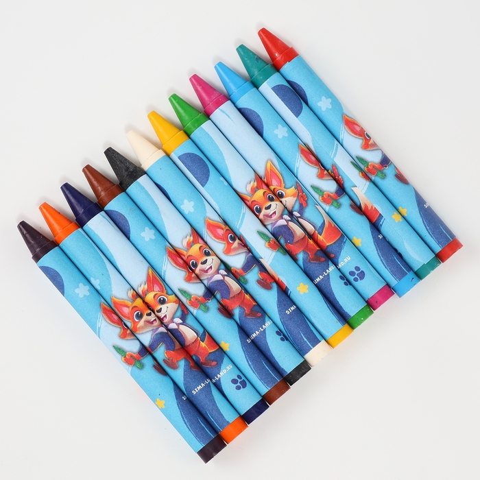 Восковые мелки - карандаши с блёстками «Друг лисёнок», 12 цветов Восковые мелки - карандаши с блёстками «Друг лисёнок», 12 цветов
