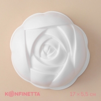 Форма для муссовых десертов и выпечки KONFINETTA «Роза», 17×5,5 см, цвет белый