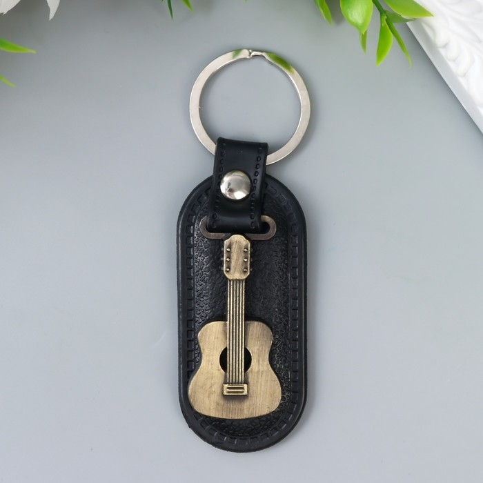 Брелок кожзам, металл Брелок кожзам, металл "Гитара" 7,8х3,2 см