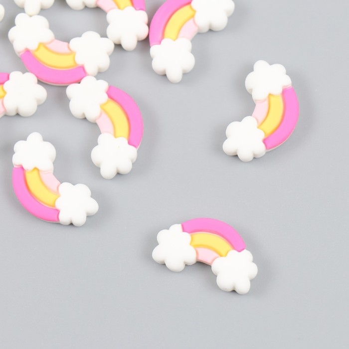Декор для творчества пластик Декор для творчества пластик "Радуга в облаках" набор 12 шт 1,5х1,5 см